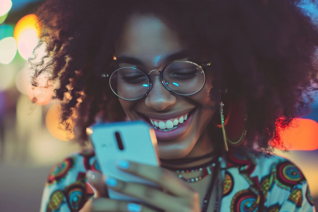lady with phone